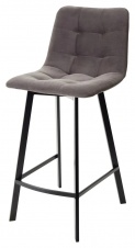 Полубарный стул CHILLI-QB SQUARE графит #14, велюр / черный каркас (H=66cm) М-City