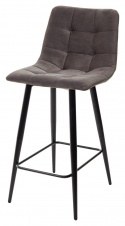 Полубарный стул CHILLI-QB графит #14, велюр / черный каркас (H=66cm) М-City