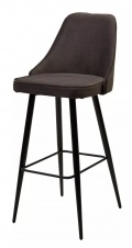 Барный стул NEPAL-BAR ГРАФИТ #14, велюр/ черный каркас (H=78cm) М-City