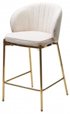 Полубарный стул WENDY TRF-11 светло-бежевый, ткань / золотой каркас (H=65) М-City