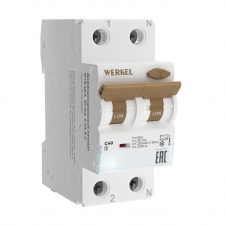 Дифференциальный автомат Werkel 1P+N 40A 30mA 6kA C A W922P164 4690389201752