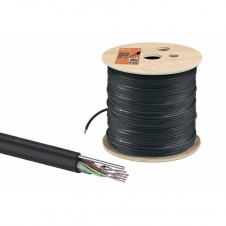 Кабель витая пара U/UTP Cat 5e 4х2х24AWG (305м) solid, PE для наружн. прокл., чёрный, трос 1,2мм TDM SQ0107-0107