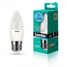 Лампа светодиодная Camelion E27 7W 4500K LED7-C35/845/E27 12078