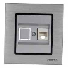 Розетка LAN Vesta-Electric Exclusive Silver Metallic серебро FRZ00041014SER