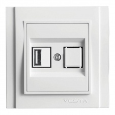 Розетка USB Vesta-Electric Verona белый FRZ00050301BEL